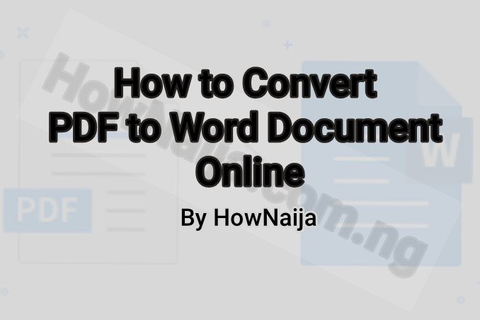 How to Convert PDF to Word Document Online