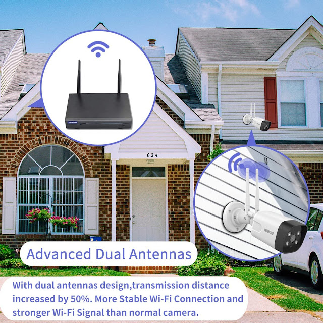 Dual Antennas Outdoor Wireless Security Camera System
