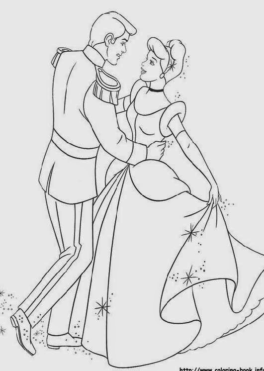  Gambar Mewarnai Cinderella  Putri Cantik Walt Disney 