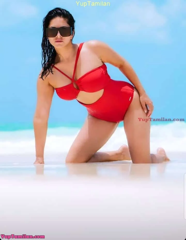 Sunny Leone Sexy Red Bikini Photos Flaunts Hot Assets