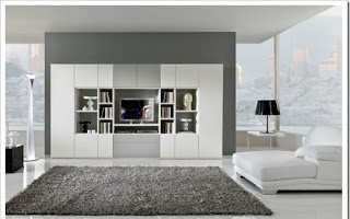 livingroom interior with white sofa and grey carpet