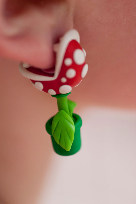 piranha plant earrings