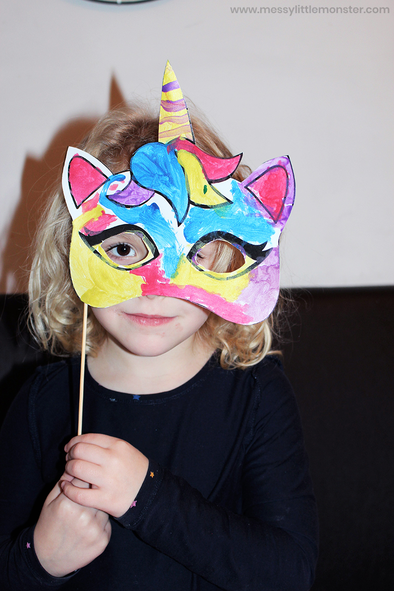 unicorn mask craft messy little monster