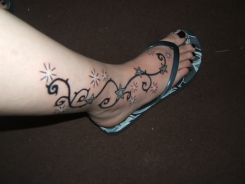foot tattoos. Star Foot Tattoos