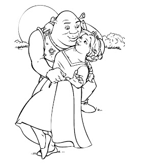 Free Shrek coloring pages with Fiona