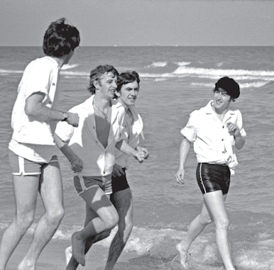 The Beatles on the beach in Miami, Florida