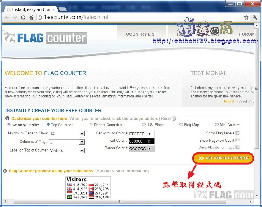 Flag Counter 免費網站計數器