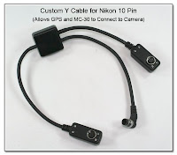 CP1098: Custom Y Cable for Nikon 10 Pin - Allows GPS and MC-30 to Connecto to Camera