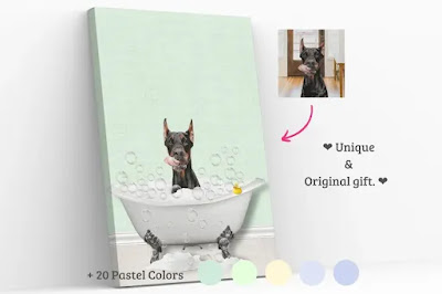 Beautiful dog in a bathtub personalized portrait Meliav Digital