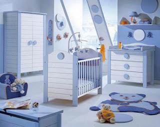 kamar tidur bayi laki laki warna biru