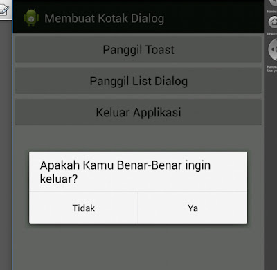 Tutorial Android 5 - Cara Membuat Kotak Dialog