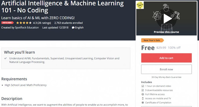 [100% Off] Artificial Intelligence & Machine Learning 101 - No Coding| Worth 29,99$ 