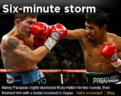 Pacquiao Ko's Hatton-photo from GettyImages andYahoo!Sports