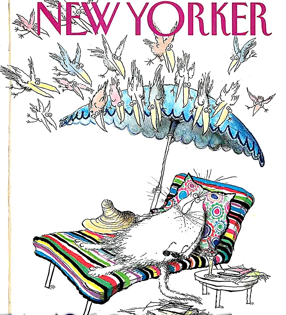 a Ronald Searle cat cover for The New Yorker