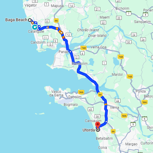 Baga to Utorda Route