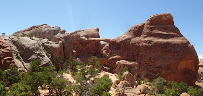 Double O Arch o Arco Doble O, Jardín del Diablo o Devils Garden, Parque Nacional de Arches, Moab.