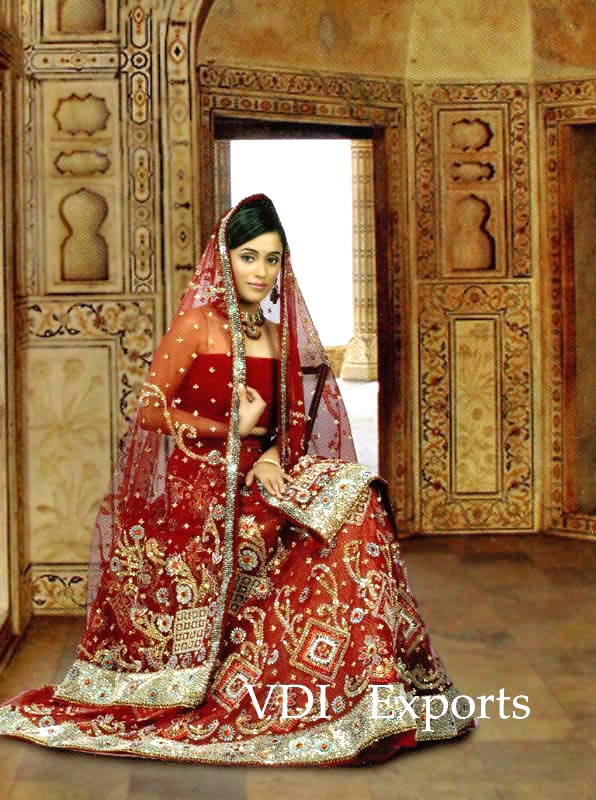 red indian wedding dress PL1737 perfect bridal wear lehenga choli61