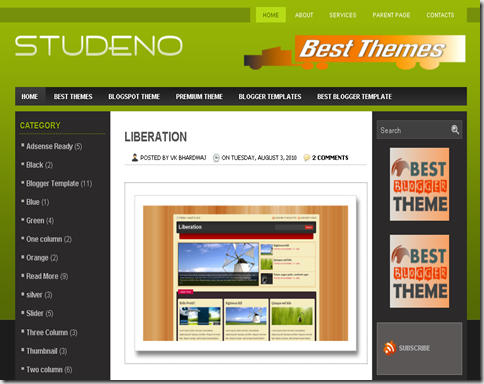 Studeno Blogger Template