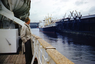 Charles aboard the SS Laurentia before leaving Glasgow - September 12, 1961