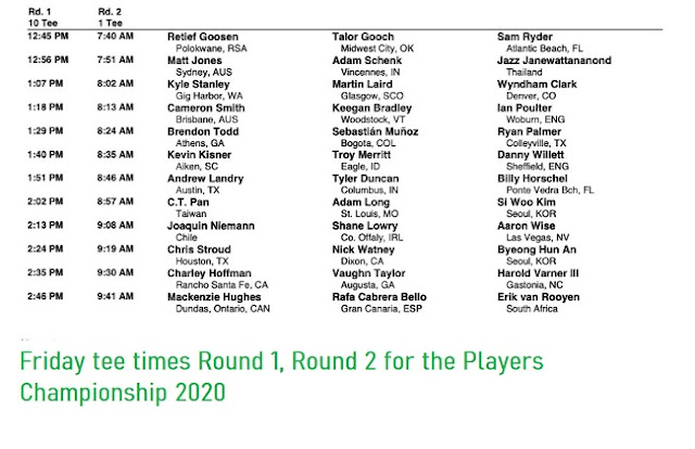 tee times for the Players Championship