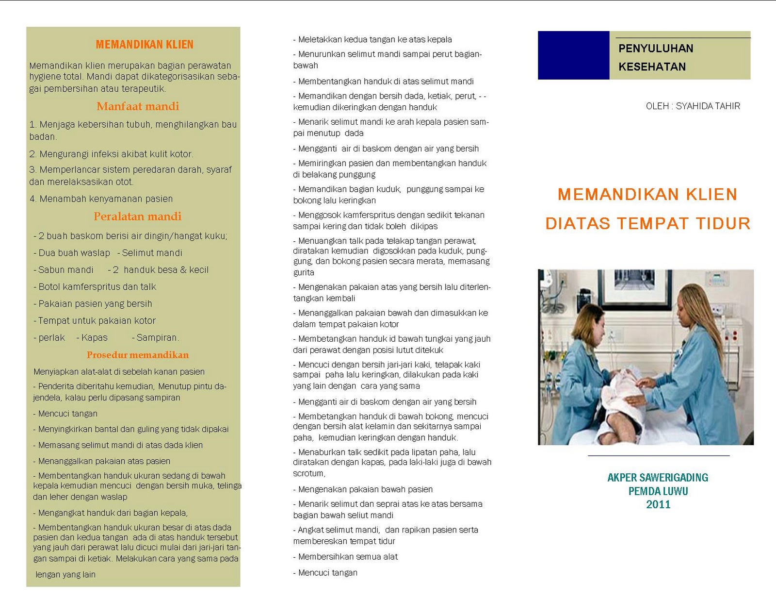 LEAFLET KESEHATAN  HEALTH INFOKU - Keperawatan