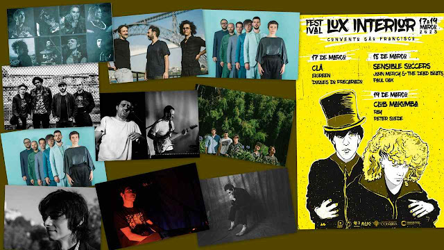 Composição: Cartaz alusivo ao Festival Lux Interior e fotos das bandas e artistas constante do programa.