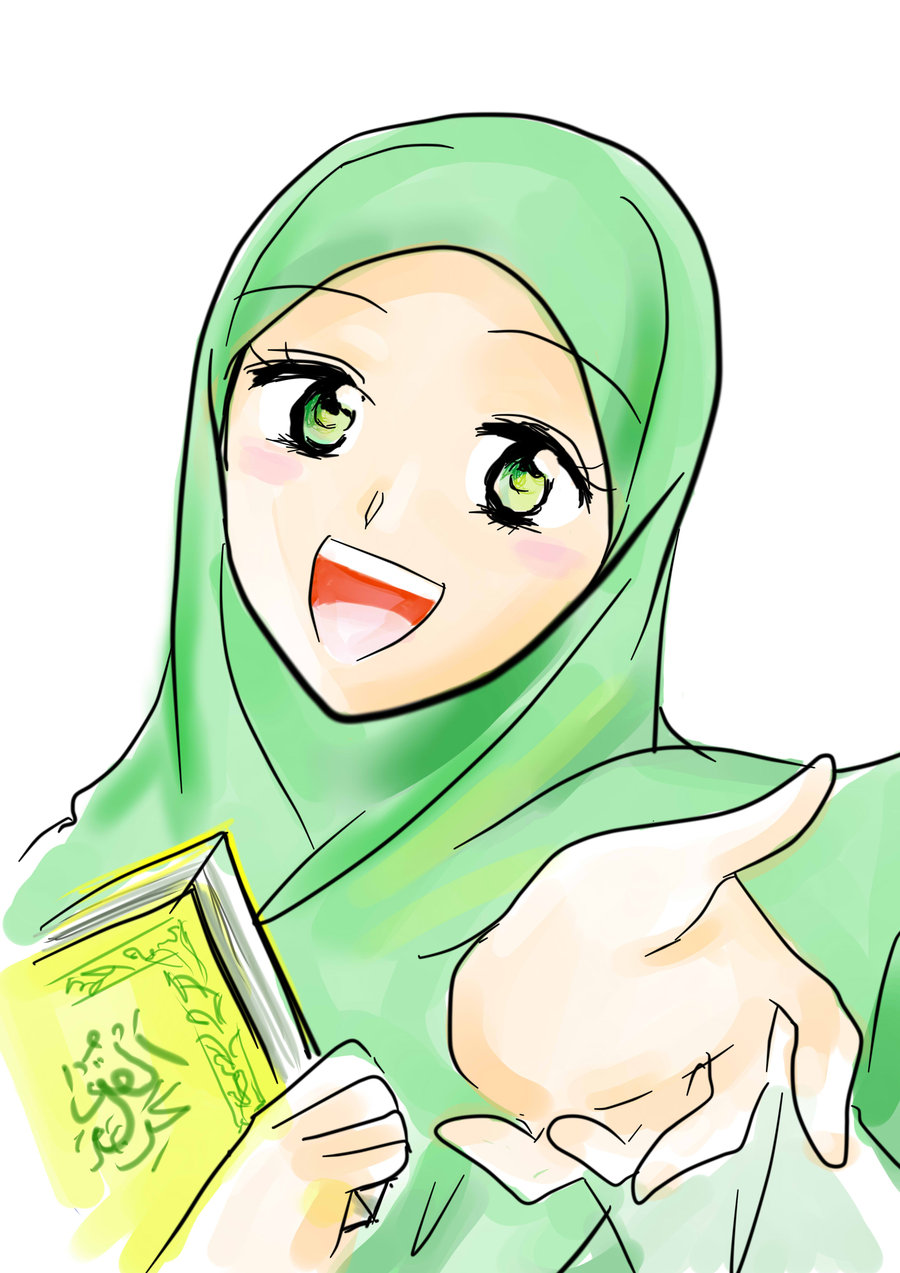 Gambar Kartun Muslimah Bertiga Kolek Gambar