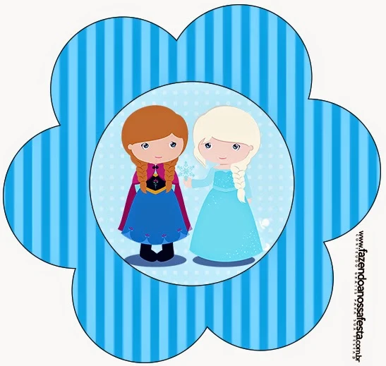 Tarjeta con forma de Flor de Frozen Niñas para Navidad Azul.