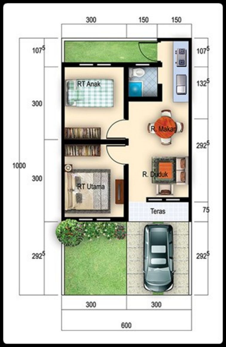 Denahose Model Denah Rumah 6x10 Memanjang