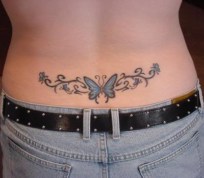 Lower Back Butterfly Tattoo Design