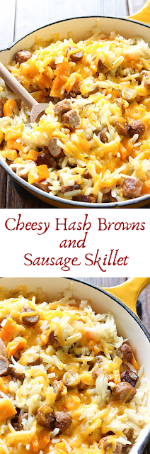 Cheesy Hash Browns and Sausage Skillet