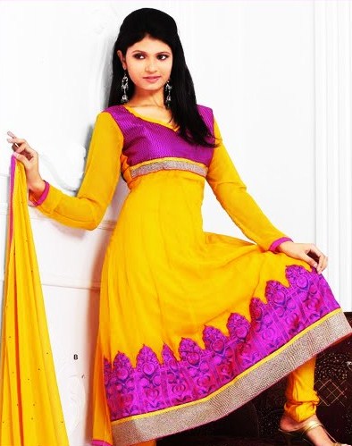 Yellow Churidar Suits www.fashion-beautyzone@blogspot.com