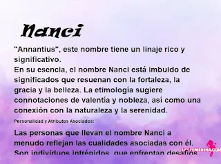 ▷ Significado del nombre Nanci