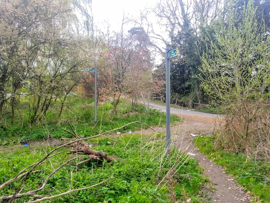 Turn left on Ridge footpath 20 just before you reach Packhorse Lane