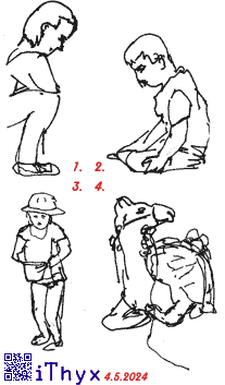 Несколько набросков: 1-2. Отдыхающие дети на пляже; 3. Мальчик в панамке с ведерком в руках; 4. Сидящий на земле верблюд.. Автор рисунка: художник iThyx