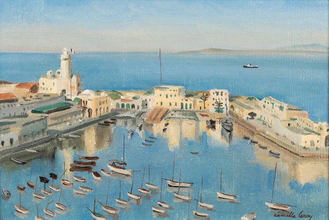 Vue de l’amirauté, port d’Alger par Camille Leroy