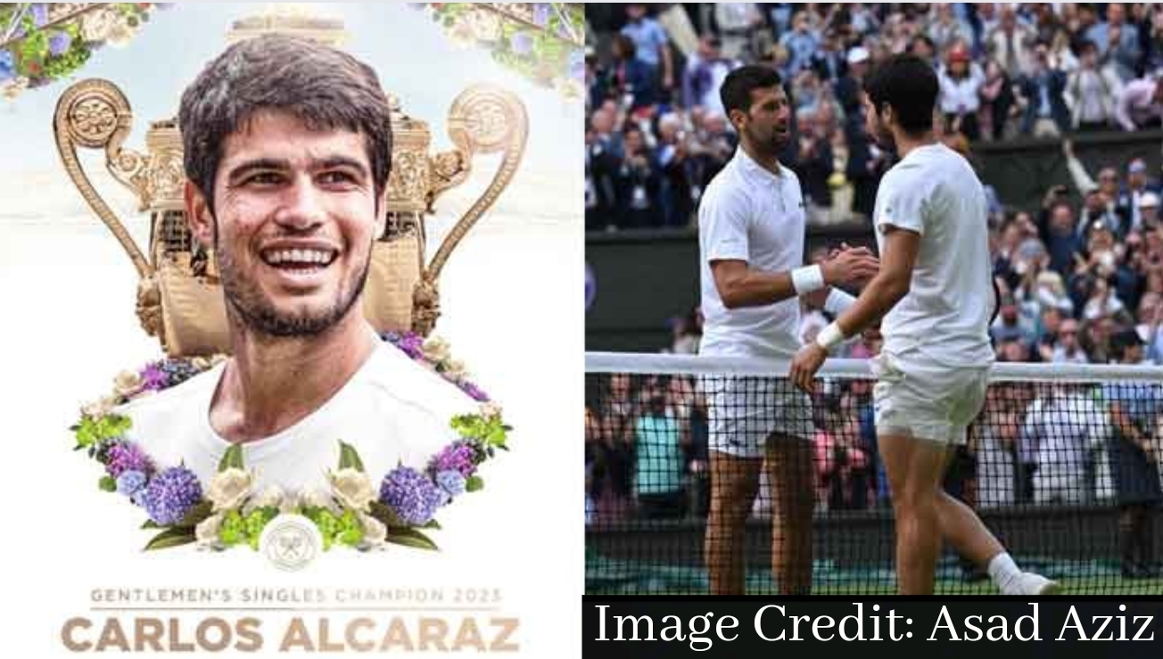 Serbian tennis star Novak Djokovic,Wimbledon final,NEWS,Carlos Alvarez,Grand Slam title,Alcarez's winning record,referee Fergus Murphy,ICC Test rankin