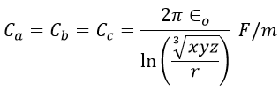 Capacitance of Three Phase Transmission Line