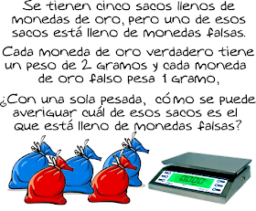 Acertios, acertijos matemáticos, Los sacos y las monedas de oro, matemática recreativa, Desafíos matemáticos, Problemas matemáticos, Problemas de lógica, Problemas de Ingenio, Acertijos con Solución, Acertijos para niños.