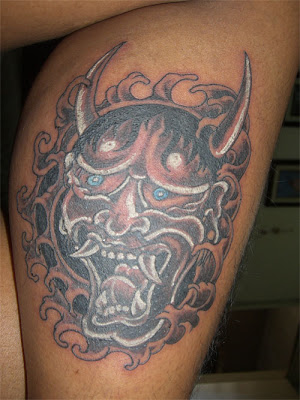 This Hannya mask represents the women in his life.