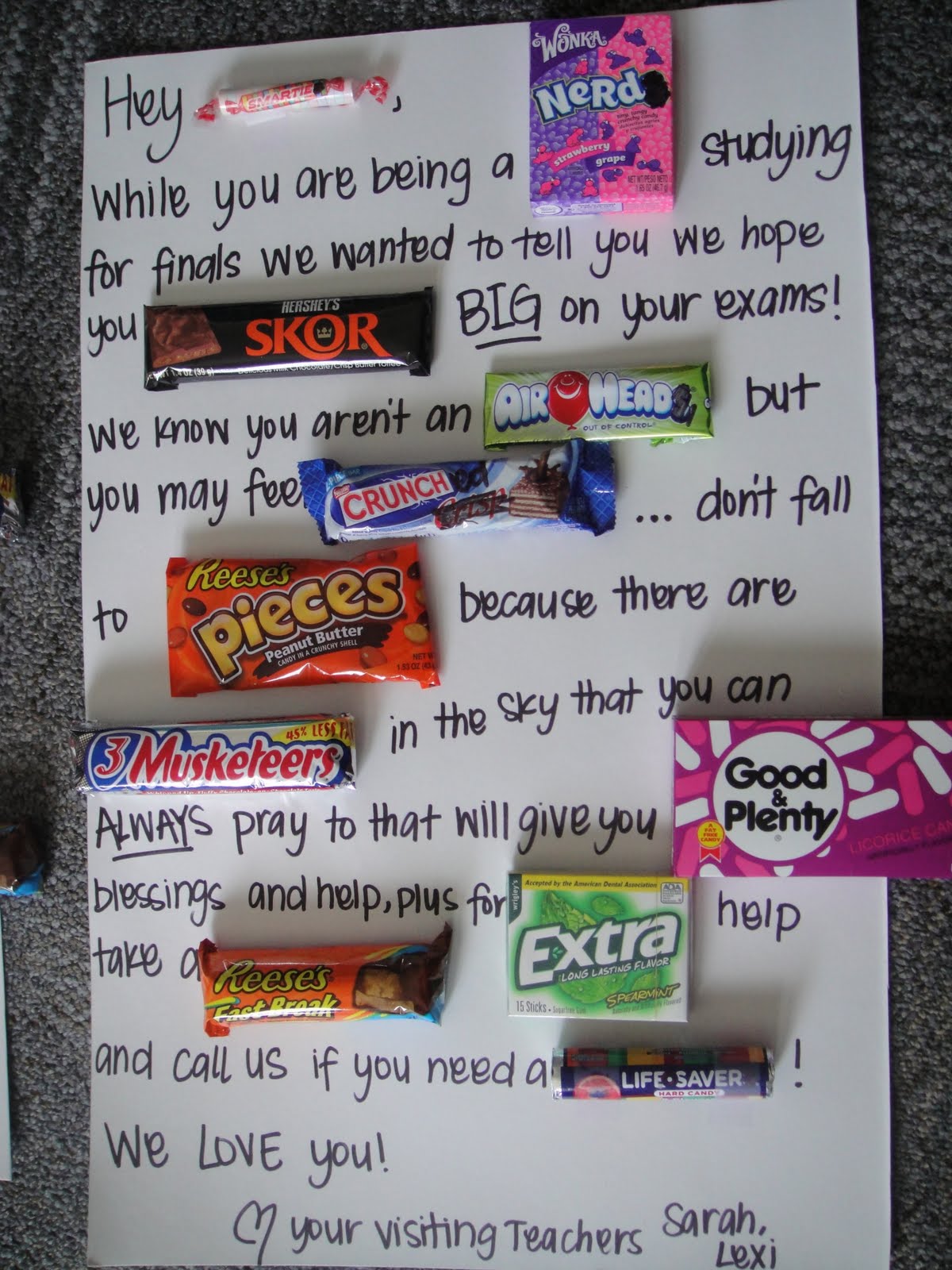 THE DAINTY DAISY NOOK: Candy Bar Messages