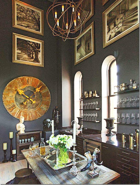 beautiful elle decor kitchen bar dining area black gold 