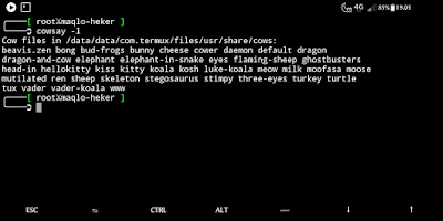 Cowsay tampilan termux