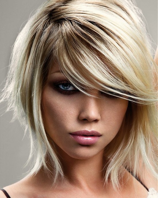 medium-hairstyles-21. Crystal Allen's hair color is blonde over a dark base,