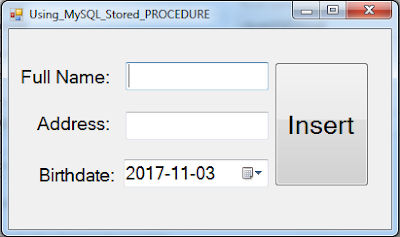 Call MySQL DataBase Stored Procedure Using VB.Net