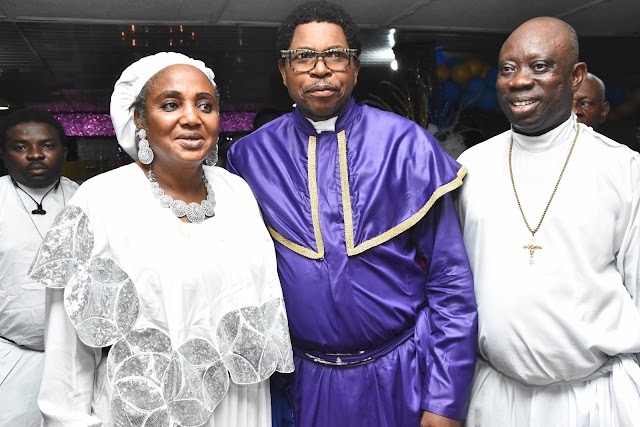 MADAM BISKET HOLDS ALTAR LAYING CEREMONY OF HER RABBI CALL CATHEDRAL IN LAGOS