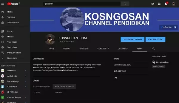 contoh deskripsi youtube menarik