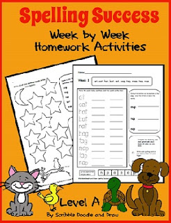 Grade 1 and kindergarten spelling worksheets