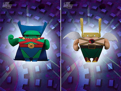 Blammoids! Series 4 by DC Direct - Martian Manhunter & Hawkman Mini Vinyl Figures