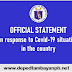 Official statement on the recent developments of Covid-19 situation in the country